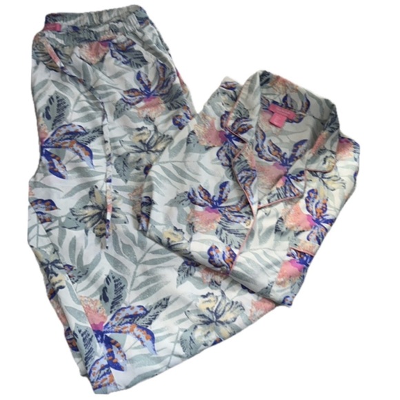 Isaac Mizrahi Sleepwear 2pc Tropical Floral Short Sleeve Pajamas Pj’s Set Sz L - Picture 11 of 13